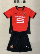 24/25 Stade Rennais Home Kids Kits 1:1 Quality Soccer Jersey
