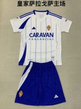 24/25  Real Zaragoza Home Kids Kits 1:1  Quality Soccer Jersey