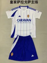 24/25  Real Zaragoza Home Kids Kits 1:1  Quality Soccer Jersey