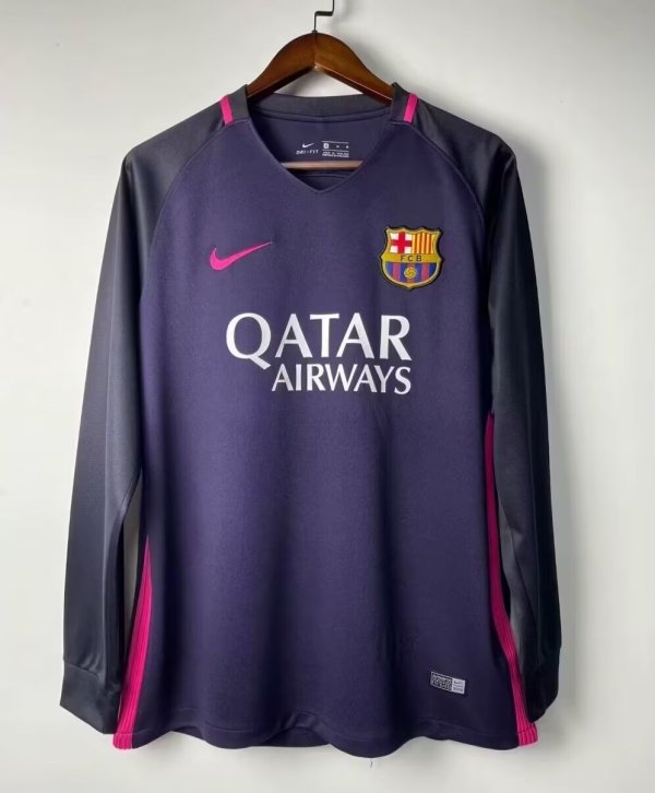 2016/2017  Barcelona Away Long sleeve Retro 1:1 Quality Soccer Jersey