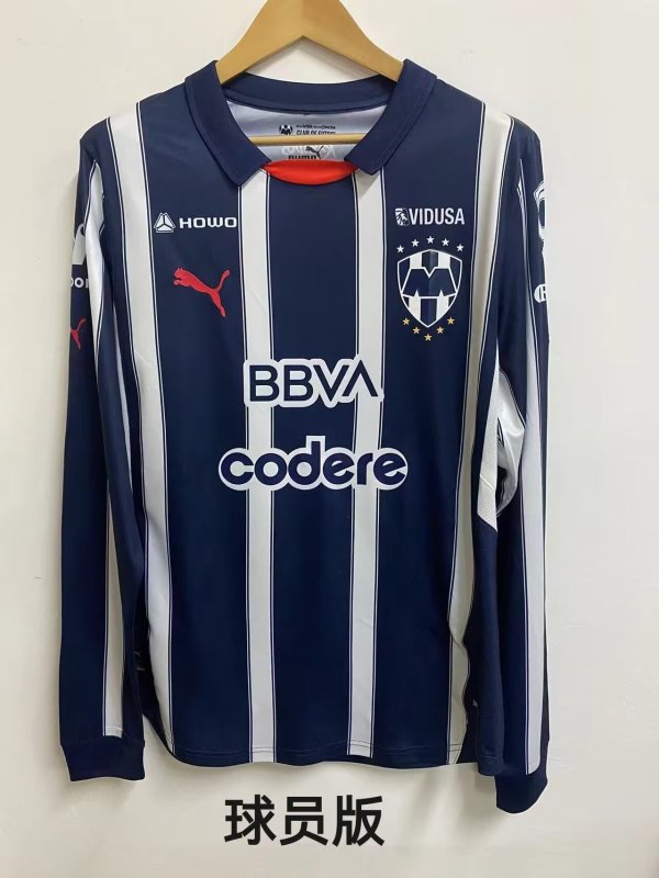 24/25 Monterrey Home Long sleeve Player 1:1 Quality Soccer Jersey