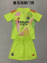 24/25 Real Madrid Goalkeeper Kids Kits 1:1 Quality Soccer Jersey