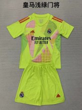 24/25 Real Madrid Goalkeeper Kids Kits 1:1 Quality Soccer Jersey