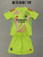 24/25 Real Madrid Goalkeeper Kids Kits 1:1 Quality Soccer Jersey