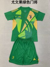 24/25 Juventus Goalkeeper Green Kids Kits 1:1 Quality Soccer Jersey