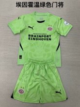 24/25 PSV Eindhoven Goalkeeper Green  Kids Kits 1:1 Quality Soccer Jersey