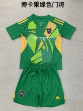 24/25 Boca  Goalkeeper Green Kids Kits 1:1 Quality Soccer Jersey
