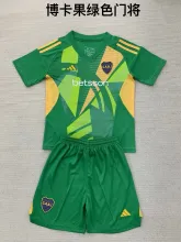 24/25 Boca  Goalkeeper Green Kids Kits 1:1 Quality Soccer Jersey