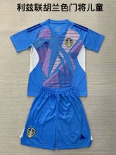 24/25 Leeds United Goalkeeper Blue Kids Kits 1:1 Quality Soccer Jersey