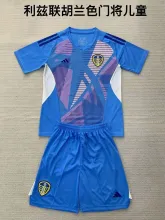 24/25 Leeds United Goalkeeper Blue Kids Kits 1:1 Quality Soccer Jersey