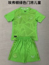 24/25 Everton Goalkeeper Green Kids Kits 1:1 Quality  Soccer Jersey