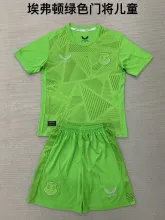 24/25 Everton Goalkeeper Green Kids Kits 1:1 Quality  Soccer Jersey
