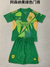 24/25 Arsenal Goalkeeper Green Kids Kits 1:1 Soccer Jersey