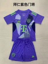 24/25  Bayern Munich Goalkeeper Purple Kids Kits 1:1 Quality Soccer Jersey