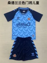 24/25 Sunderland Goalkeeper Blue Kids Kits 1:1 Soccer Jersey