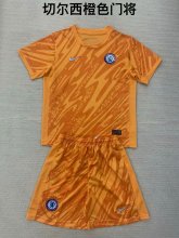 24/25 Chelsea  Goalkeeper Orange Kids Kits 1:1 Quality Soccer Jersey