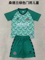 24/25 Sunderland Goalkeeper Green Kids Kits 1:1 Soccer Jersey