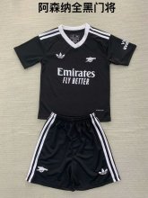 24/25 Arsenal Goalkeeper Black Kids Kits 1:1 Soccer Jersey