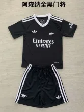 24/25 Arsenal Goalkeeper Black Kids Kits 1:1 Soccer Jersey