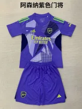 24/25 Arsenal Goalkeeper Purple Kids Kits 1:1 Soccer Jersey