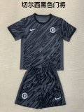 24/25 Chelsea  Goalkeeper Black Kids Kits 1:1 Quality Soccer Jersey