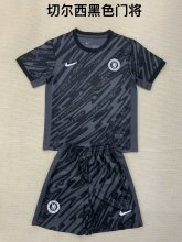 24/25 Chelsea  Goalkeeper Black Kids Kits 1:1 Quality Soccer Jersey