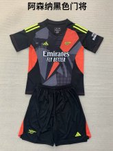 24/25 Arsenal Goalkeeper Black Kids Kits 1:1 Soccer Jersey