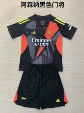 24/25 Arsenal Goalkeeper Black Kids Kits 1:1 Soccer Jersey