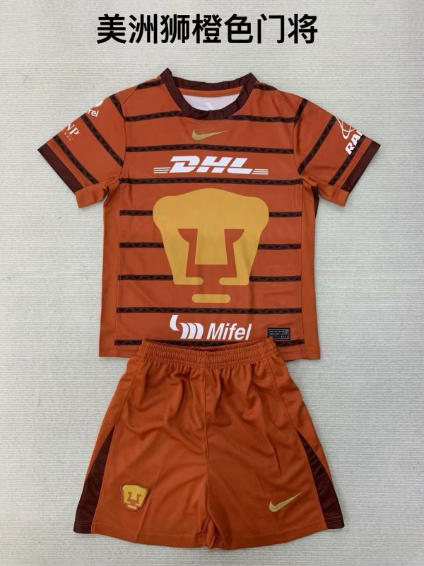 24/25 Puma Goalkeeper Orange Kids Kits 1:1 Quality Soccer Jersey
