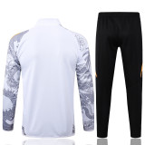 24/25  Real Madrid White (Inkjet Dragon)Training Tracksuit 1:1 Quality Training Jersey