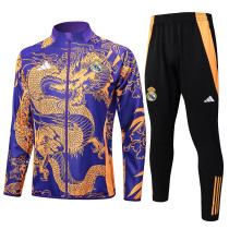 24/25  Real Madrid Purple (Inkjet Dragon) Training Tracksuit 1:1 Quality Training Jersey