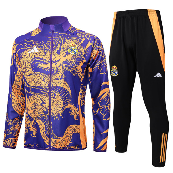 24/25  Real Madrid Purple (Inkjet Dragon) Training Tracksuit 1:1 Quality Training Jersey