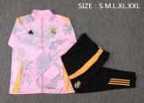 24/25  Real Madrid Pink (Inkjet Dragon) Training Tracksuit 1:1 Quality Training Jersey