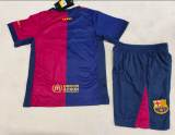 24/25 Barcelona Home Kids Kits 1:1  Soccer Jersey（胸前大logo）