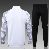 24/25  Real Madrid White (Inkjet Dragon)Training Tracksuit 1:1 Quality Training Jersey