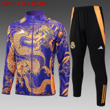 24/25  Real Madrid Purple (Inkjet Dragon) Training Tracksuit 1:1 Quality Training Jersey