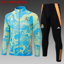 24/25  Real Madrid Shallow Orchid (Inkjet Dragon) Training Tracksuit 1:1 Quality Training Jersey