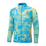 24/25  Real Madrid Shallow Orchid (Inkjet Dragon) Training Tracksuit 1:1 Quality Training Jersey