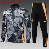 24/25  Real Madrid Black Training Tracksuit 1:1 Quality Training Jersey