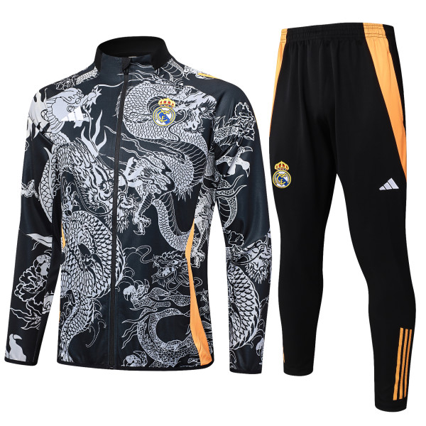 24/25  Real Madrid Black Training Tracksuit 1:1 Quality Training Jersey