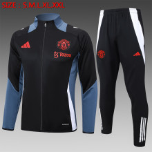 24/25  Manchester United Black Training Tracksuit 1:1 Quality Soccer Jersey