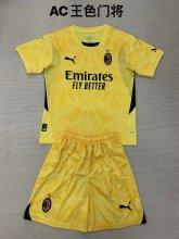 24/25 AC Milan Goalkeeper Yellow Kids 1:1 Quality Soccer Jersey