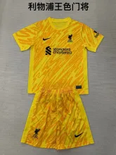 24/25  Liverpool Goalkeeper Yellow  Kids Kits 1:1 Quality Soccer Jersey