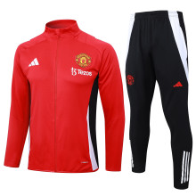 24/25  Manchester United  Red Training Tracksuit 1:1 Quality Soccer Jersey