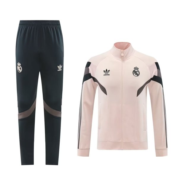 24/25  Real Madrid Light Pink Training Tracksuit 1:1 Quality Training Jersey