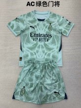 24/25 AC Milan Goalkeeper Green Kids 1:1 Quality Soccer Jersey