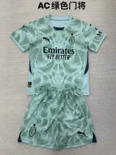 24/25 AC Milan Goalkeeper Green Kids 1:1 Quality Soccer Jersey