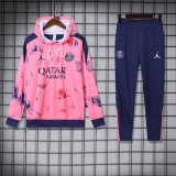 24/25 Paris Hooded long sleeved Pink 1:1 Training suit