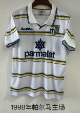 1998 Parma Home White Fans  Retro 1:1 Quality  Soccer Jersey