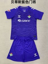 24/25 Real Betis Goalkeeper Purple  Kids Kits 1:1 Soccer Jersey